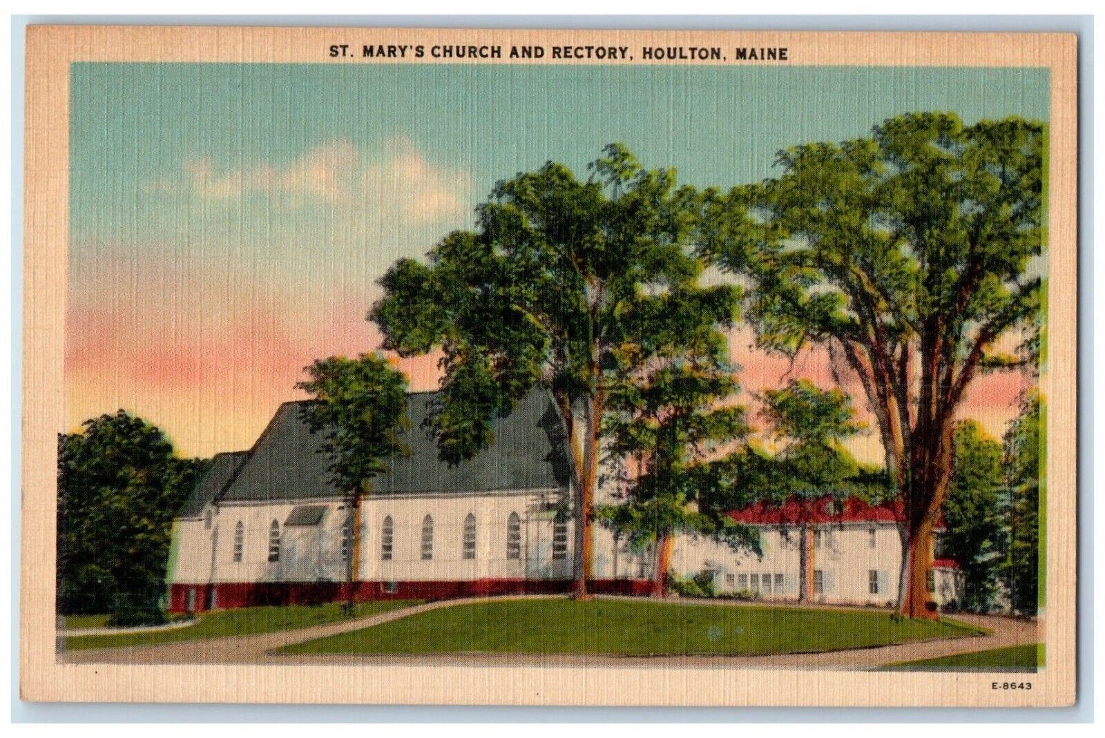 c1930's St. Mary's Church And Recovery Houlton Maine ME Vintage Postcard