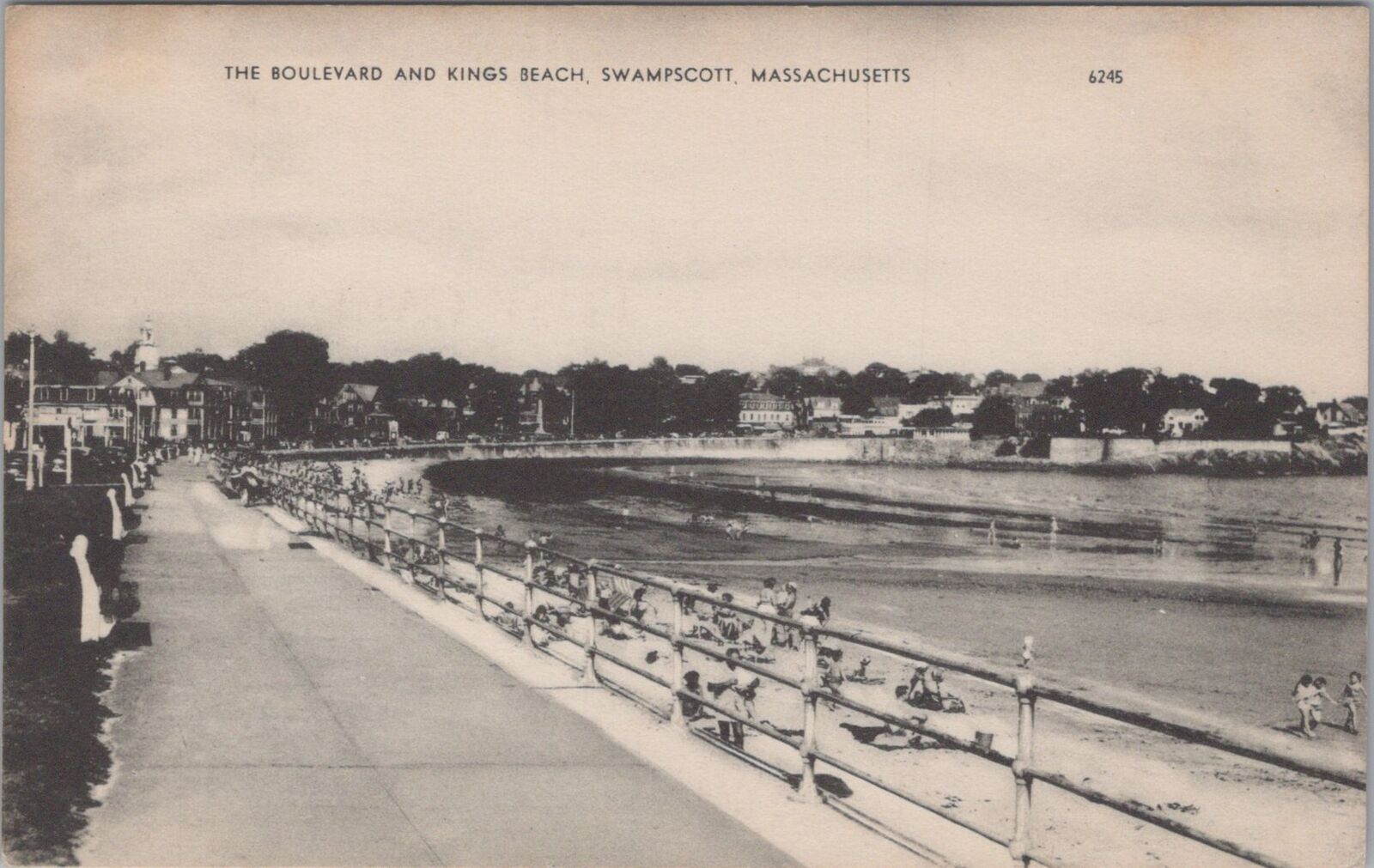 The Boulevard and Kings Beach Swampscott Massachusetts Postcard