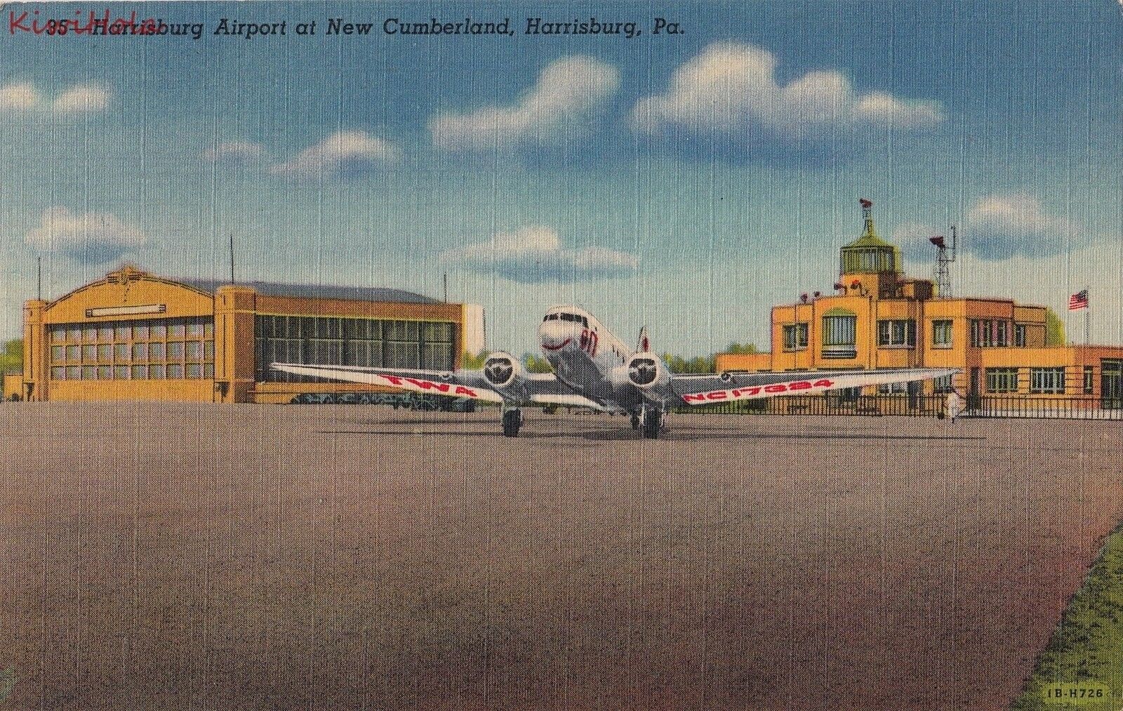 Postcard Harrisburg Airport New Cumberland Harrisburg PA