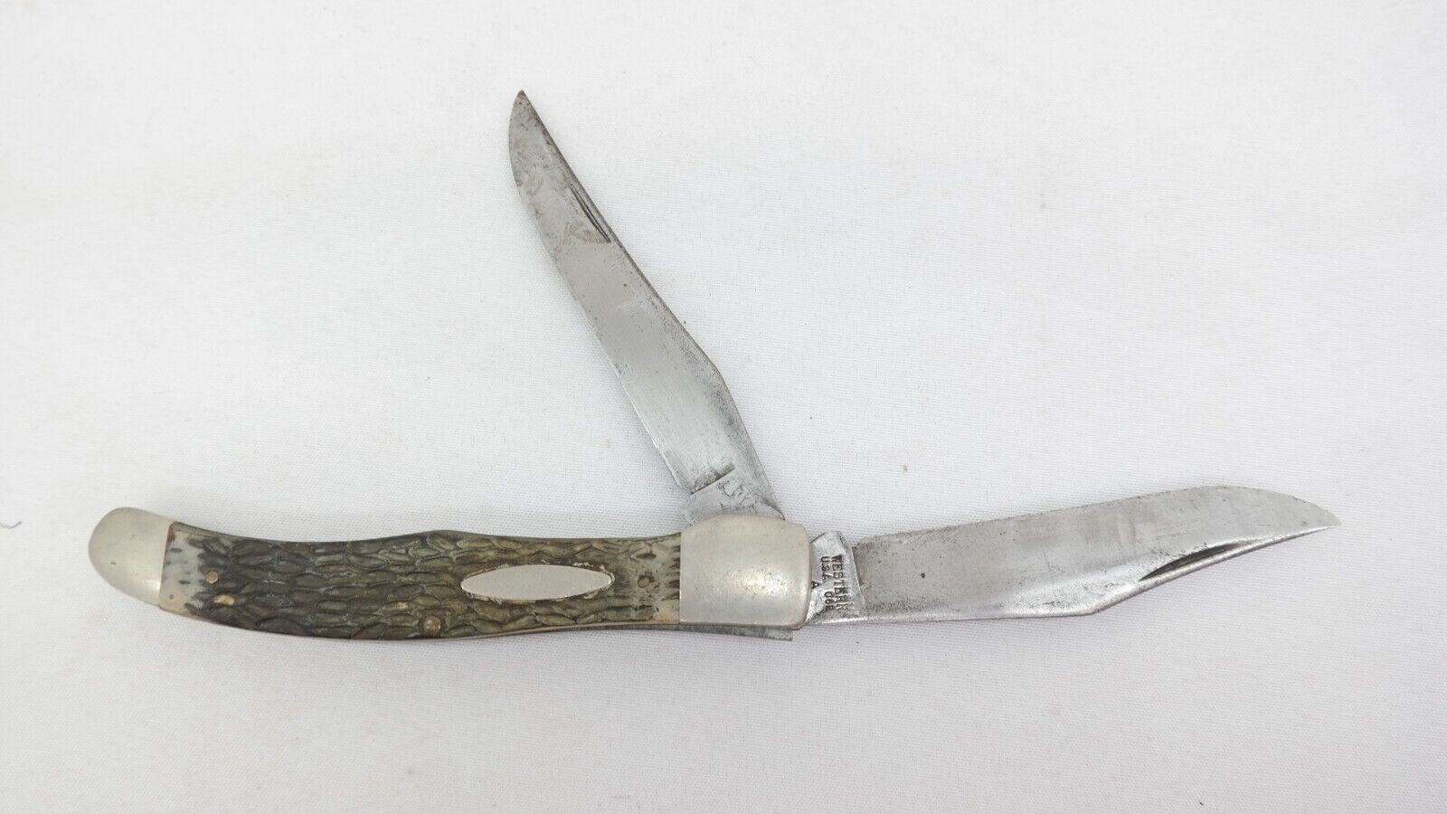 Vintage Western USA 062 A Large 2 Blade Folding Hunting Knife   JL