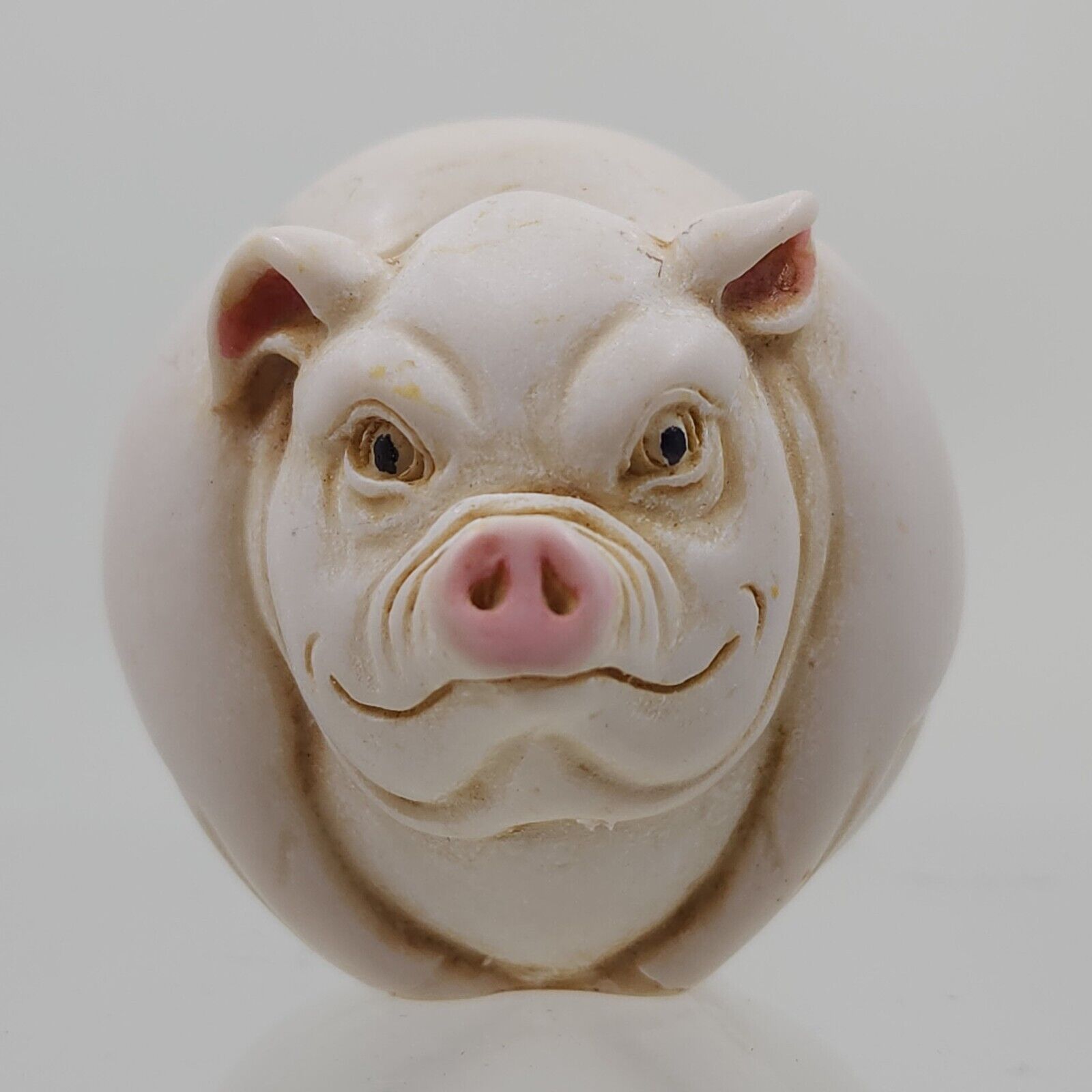 Vintage Harmony Kingdom Roly Polys \'Curly\' Pig Mini Trinket Box UK Figurine Hog