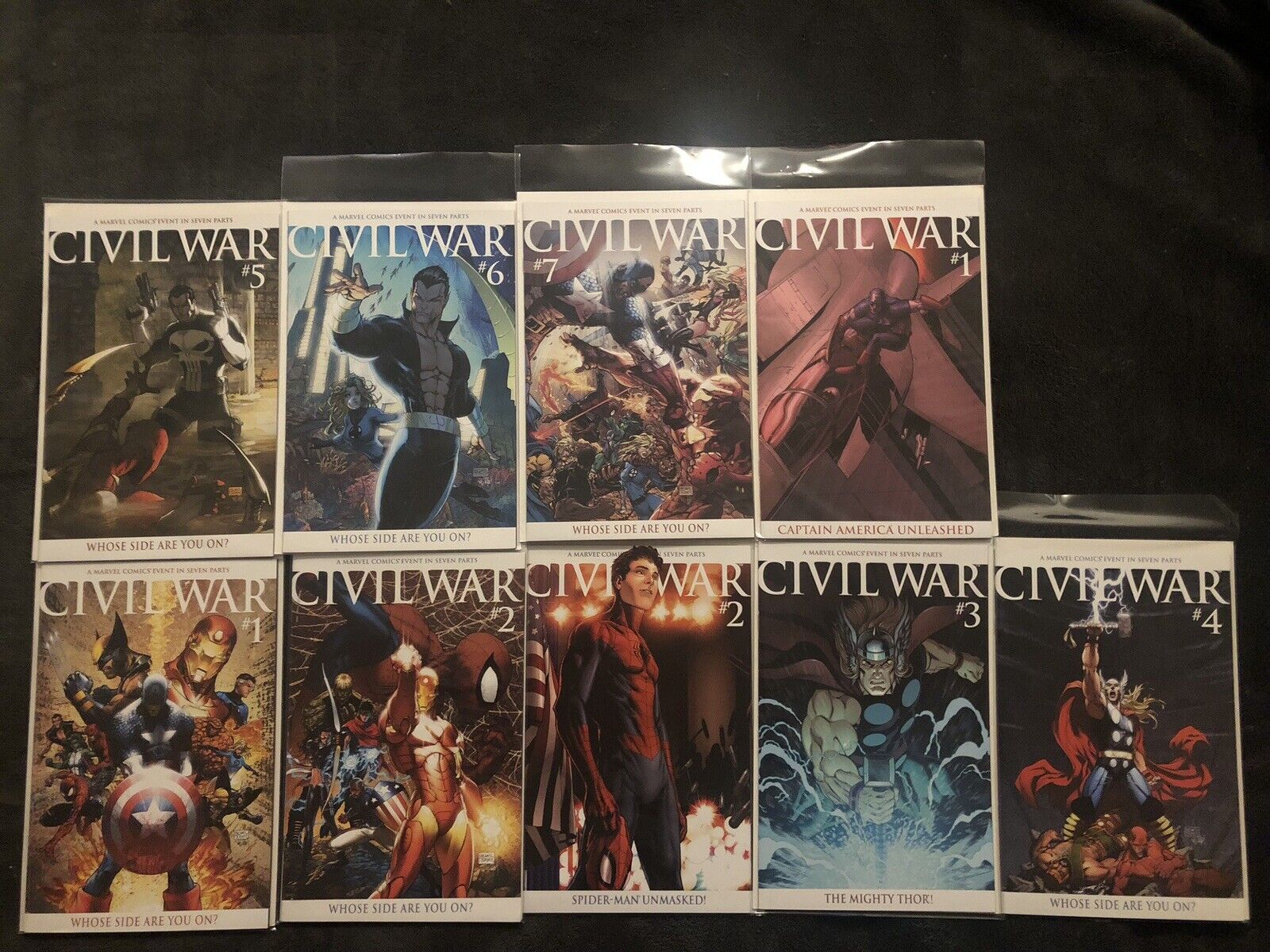 Marvel Civil War 1-7 Variants Plus 2 Second Covers