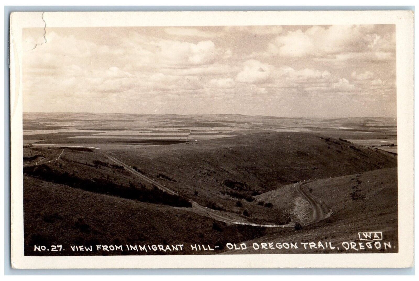 Old Oregon Trail Oregon OR Postcard RPPC Photo View From Immigrant Hill c1910\'s