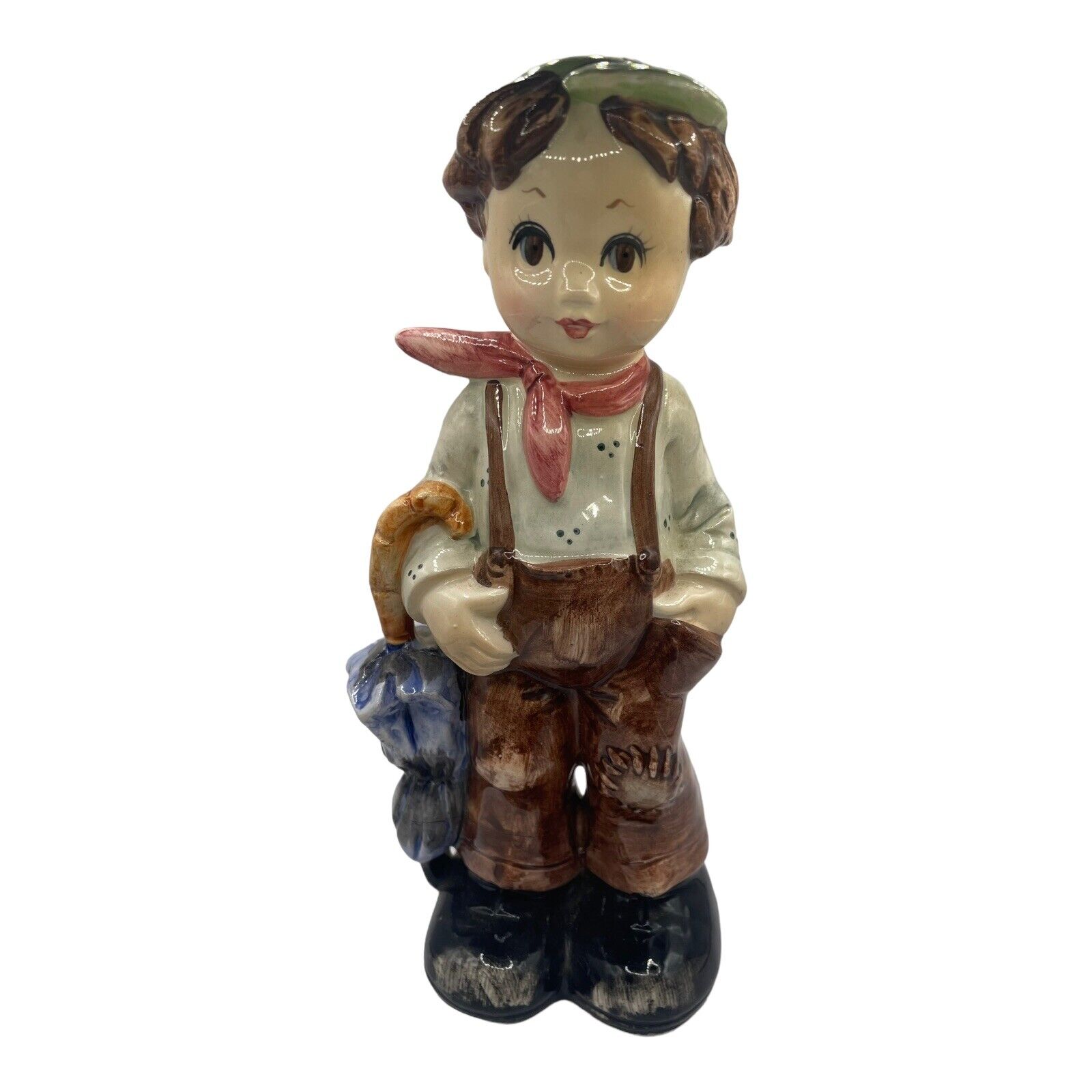 Vintage Wales Japan Farmer Boy with Watering Can Figurine  8.5\