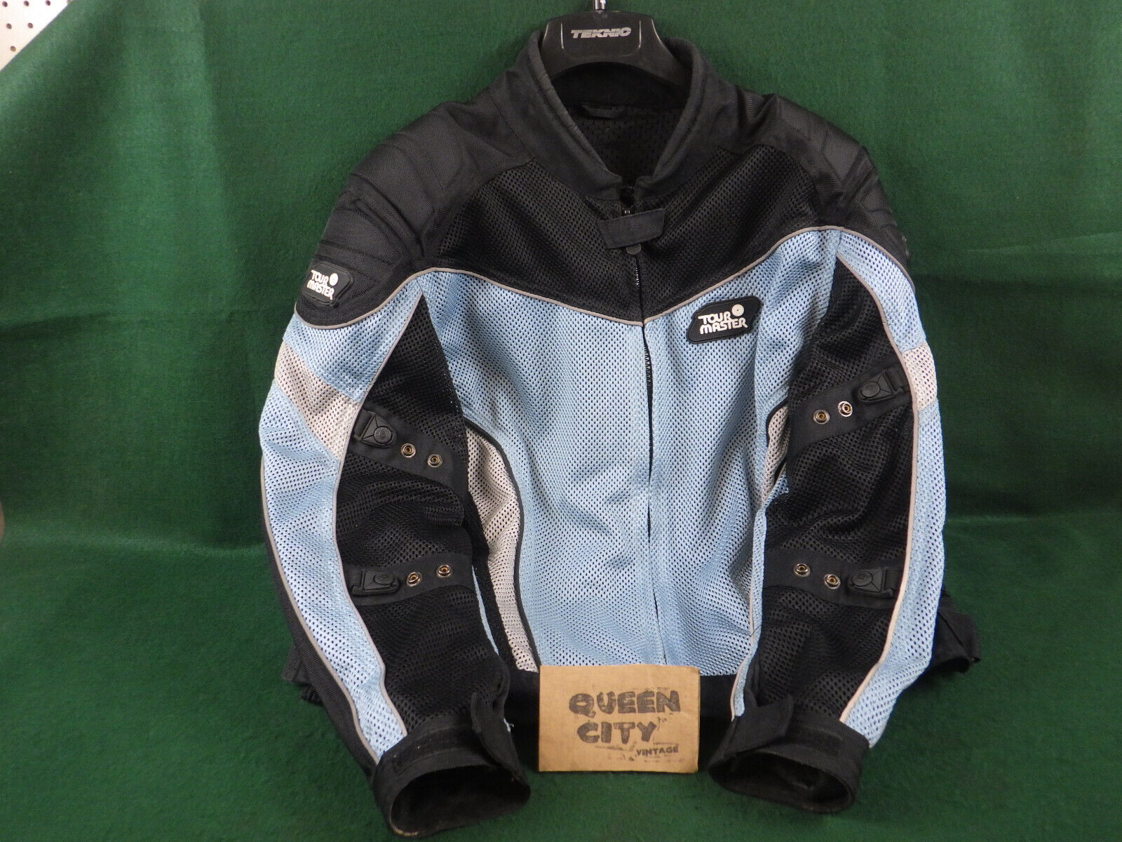 Tour Master Intake armored motorcycle jacket black+light blue mesh New?womens XL
