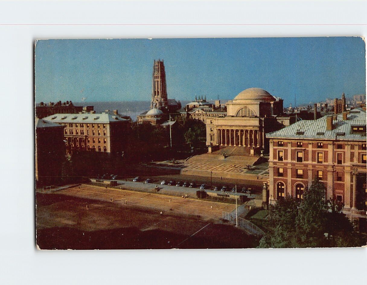 Postcard Columbia University Area with Seth Low Library NY USA