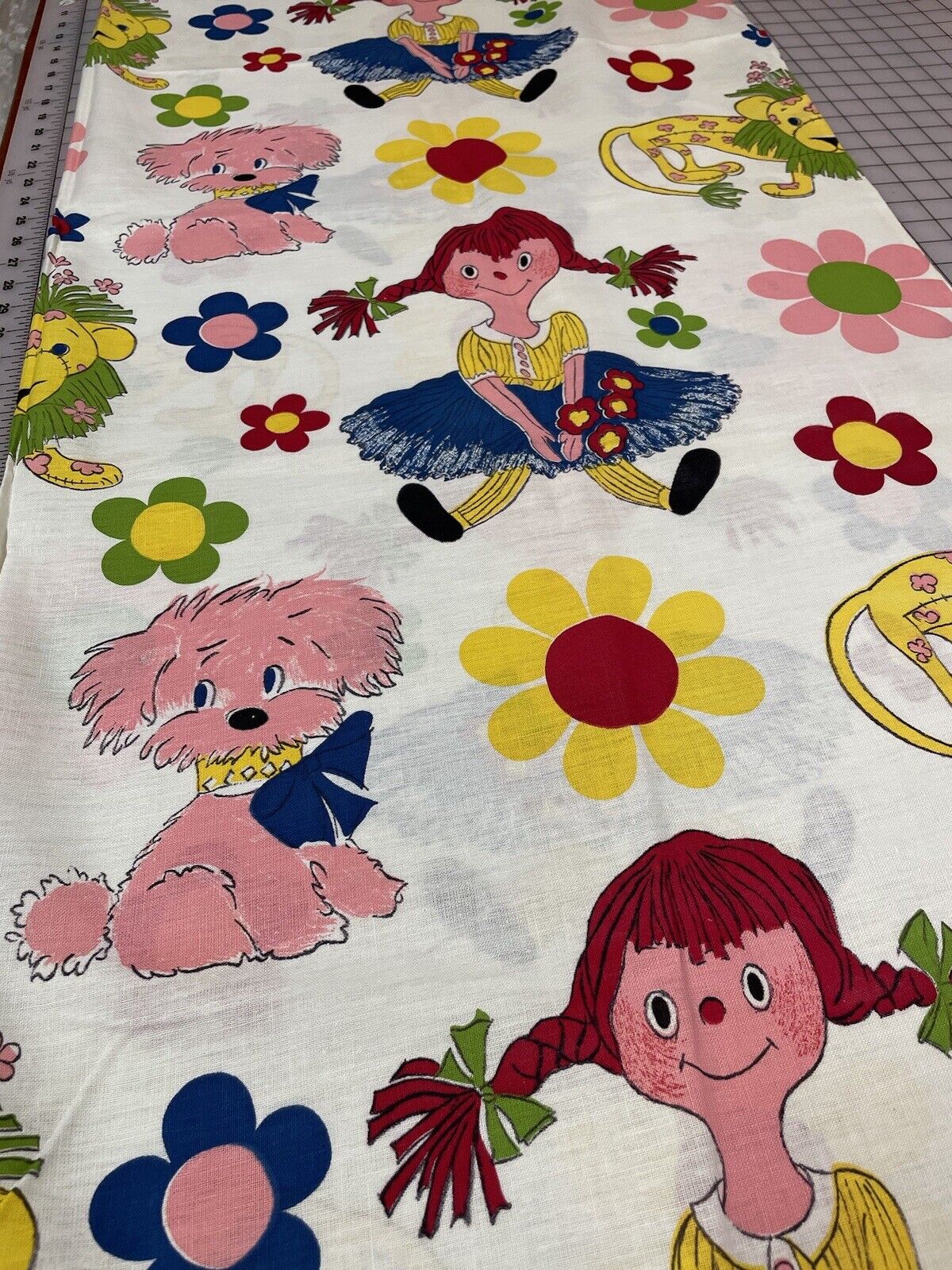 Vintage Sears 1960s-70s Pippy Longstocking Fabric 75 X 44 Inches New