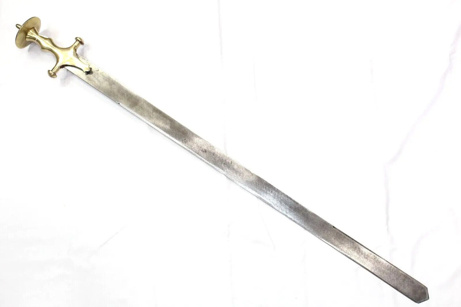 Sword Dagger Hand Fogged Steel Straight Khanda Blade Handle 38\