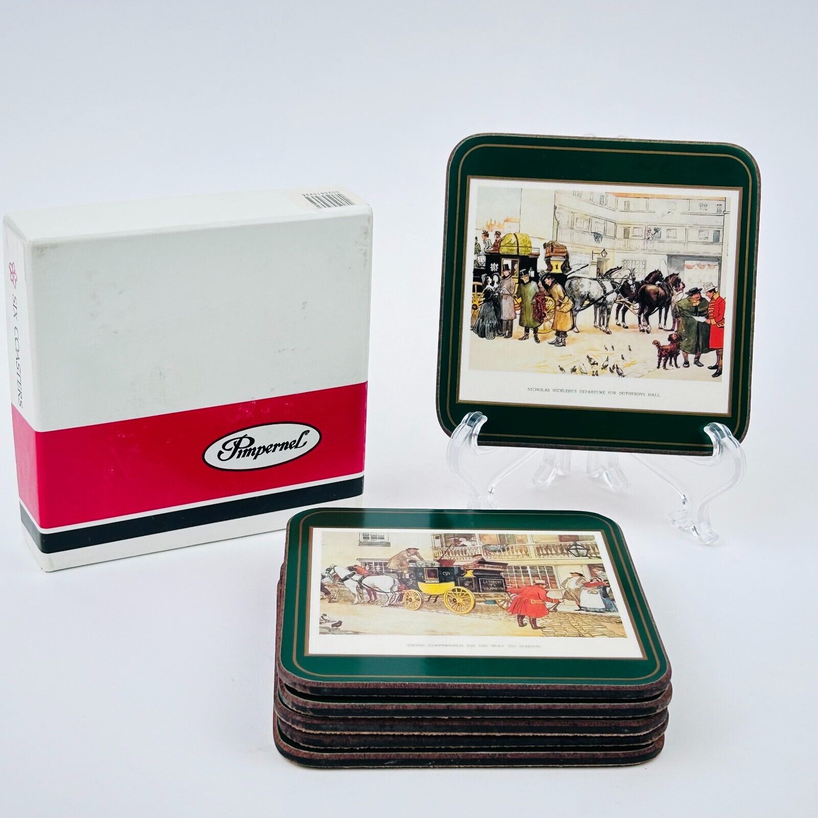 Pimpernel Dickensian Scenes Coasters Set of 6 in Original Box