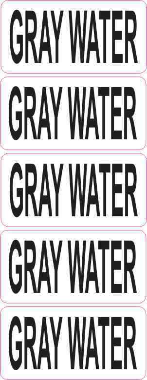 2in x 1in Clear Gray Water Stickers Vinyl RV Trailer Holding Tank Labels Decals
