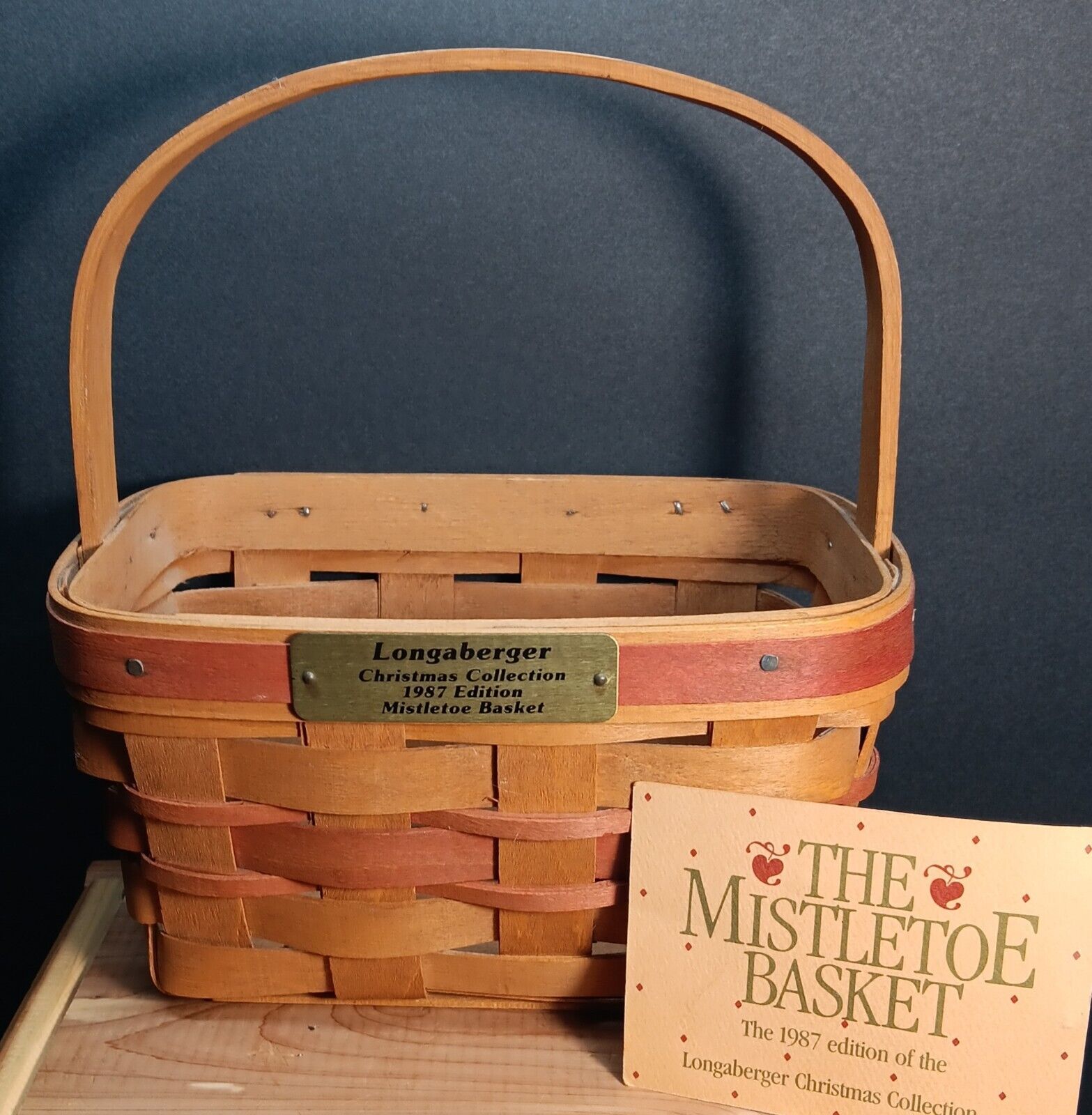 Vintage Longaberger 1987 Mistle Toe Basket Tree Trimmings Collection