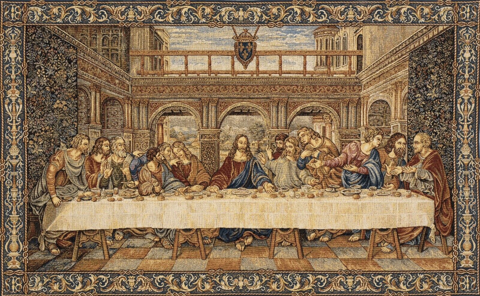 Tapestry wall hanging Last Supper Made in Italy 26 x 44