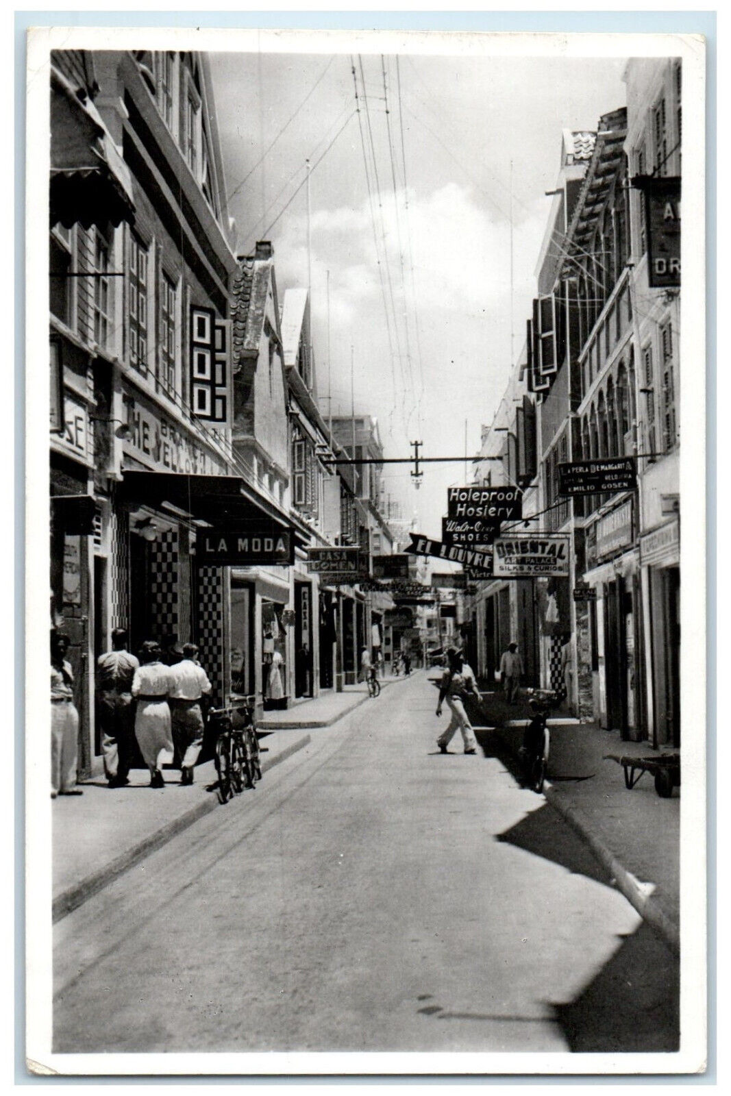 c1940's Commercial Center Curacao N.W.I Art Palace Hosiery RPPC Photo Postcard