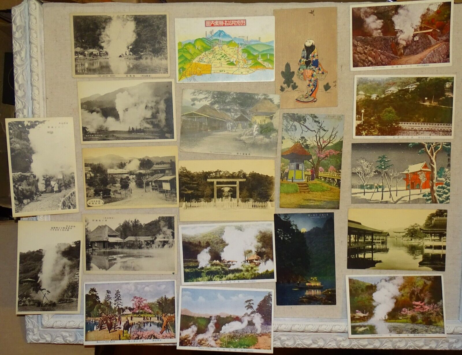 Japan, etc. - 20 Antique Postcards - Beppu, Kyoto, Hakone, Tokyo ? etc.