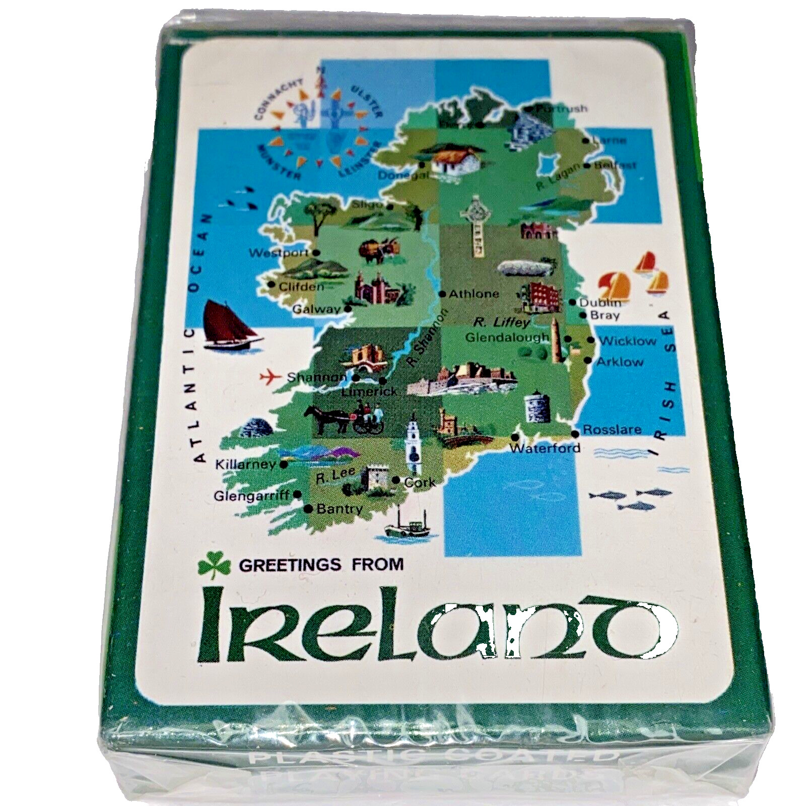 Vintage John Hinde Ireland -Plastic Coated- Playing Cards NEW unopened deck