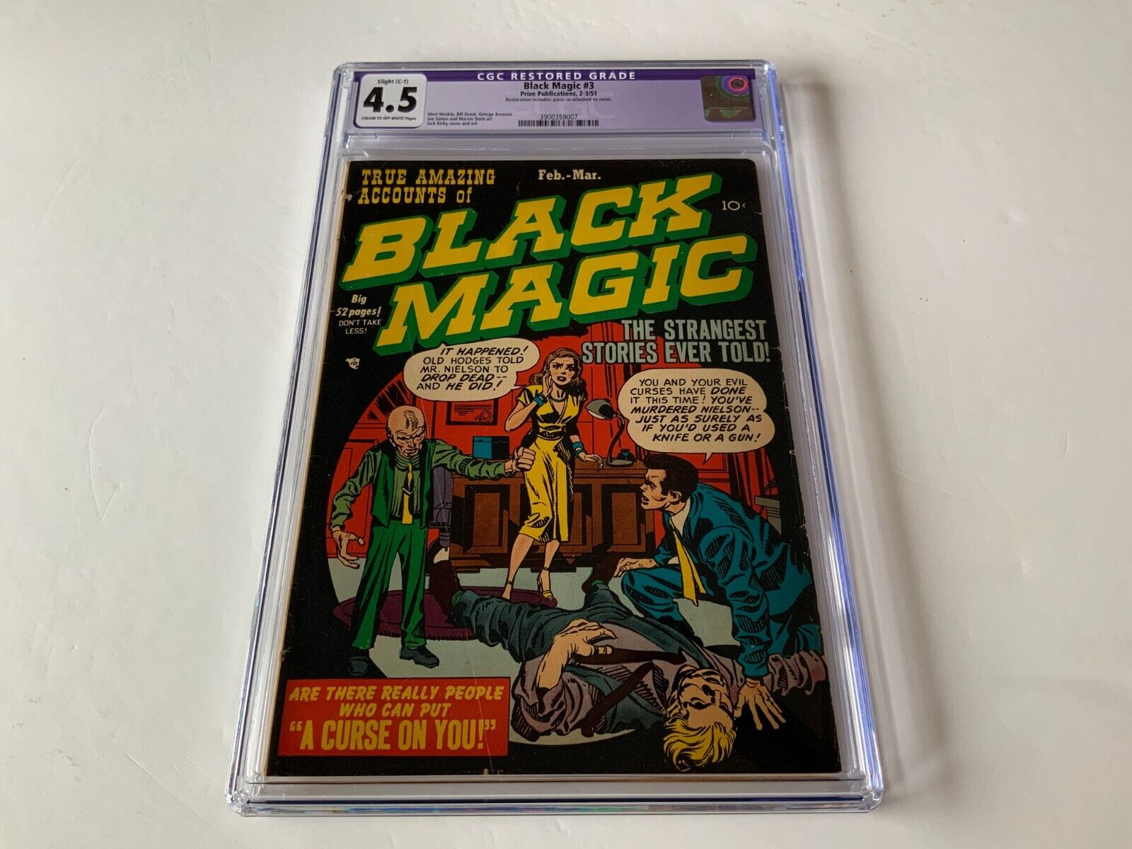 BLACK MAGIC 3 CGC 4.5 JACK KIRBY PRE CODE HORROR RESTORED GRADE PRIZE COMIC 1951