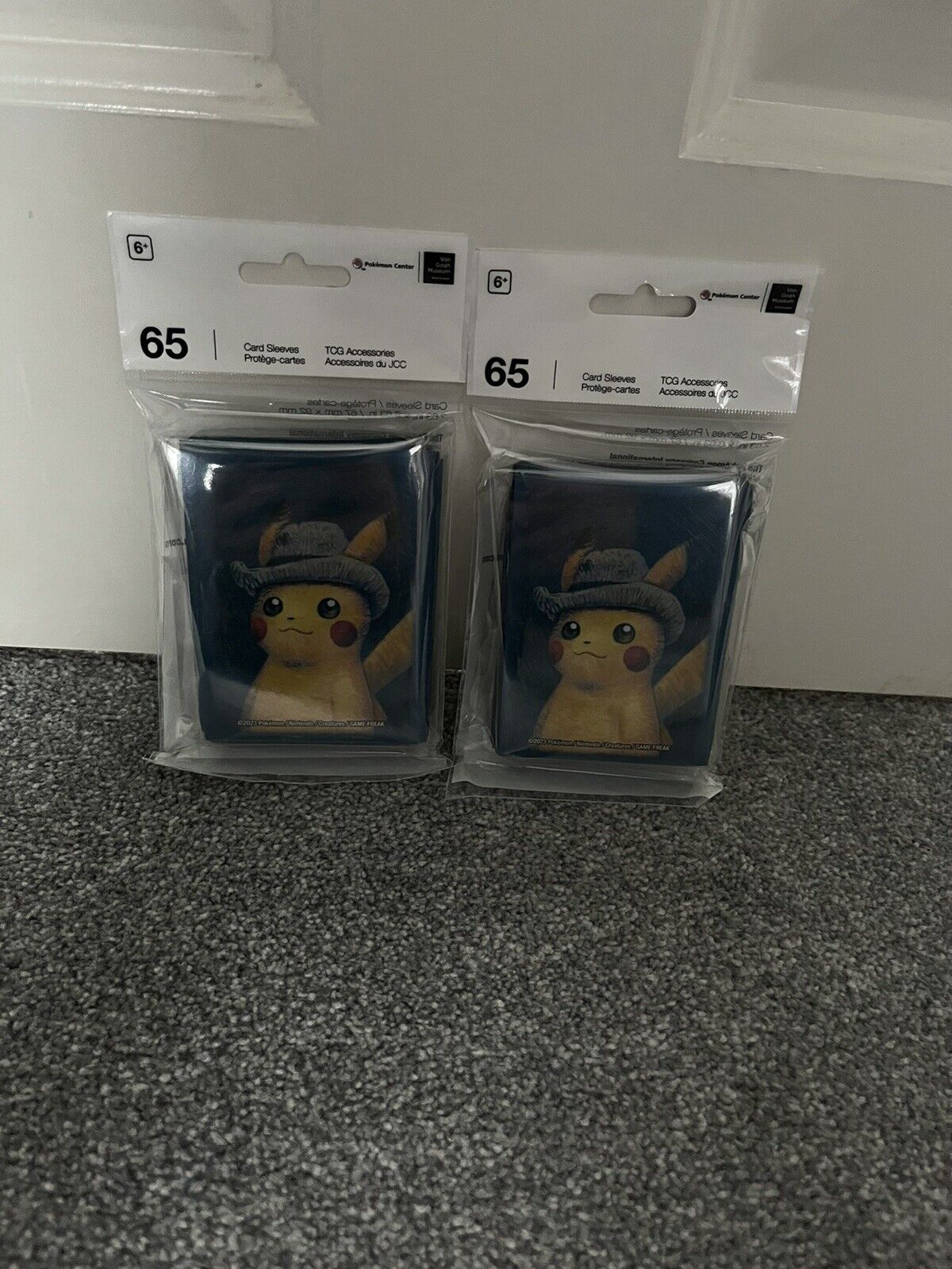 Pokemon X Van Gogh Museum Sleeves Pikachu with Grey Felt Hat - SEALED Pack Of 65