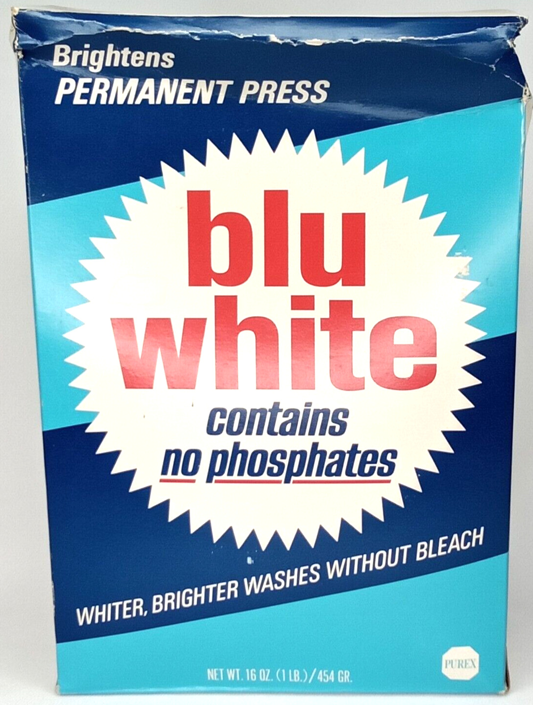 Purex Blu White Laundry Soap Large Box Mid Century Old Stock Advertising