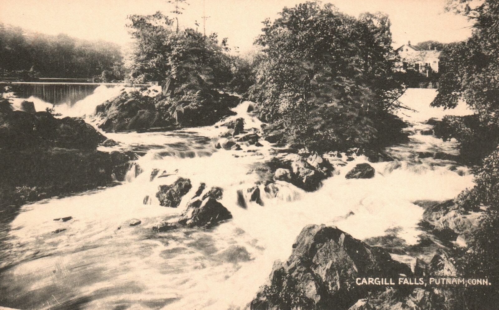 Vintage Postcard 1910's Cargill Water Falls Putnam Connecticut CT