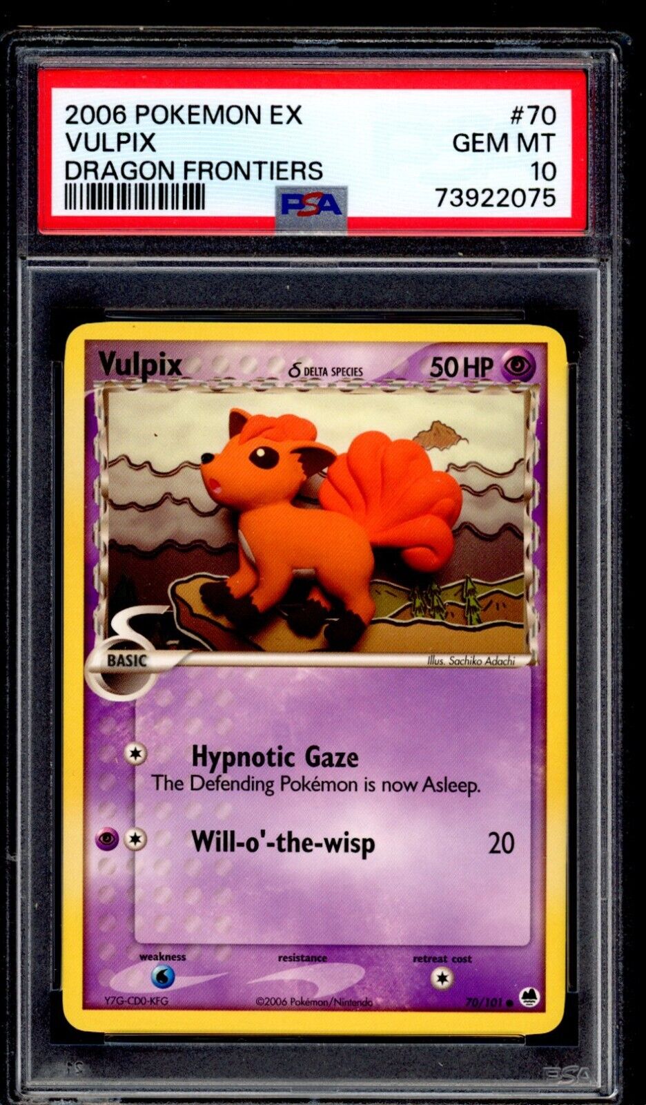 PSA 10 Vulpix 2006 Pokemon Card 70/101 Dragon Frontiers