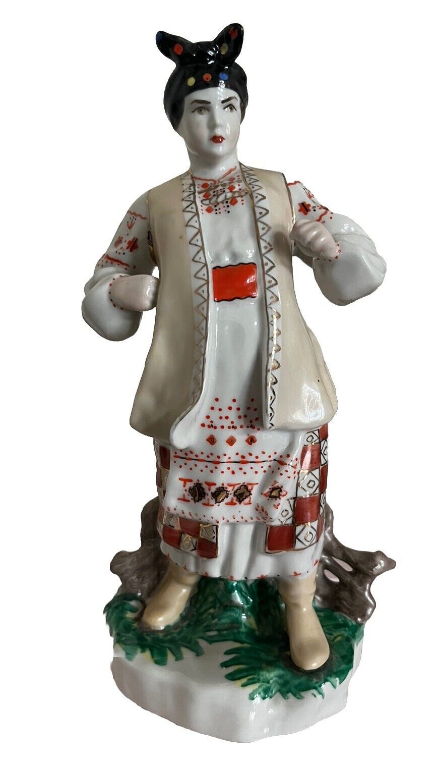 Vtg 1960s Ukrainian Woman Odarka Porcelain Folklore Figurine USSR 9.5