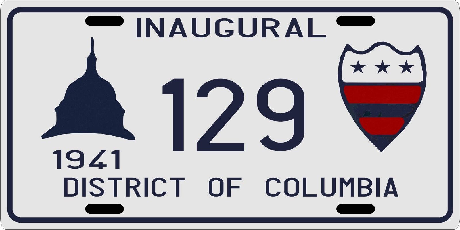 Franklin D. Roosevelt FDR 1941 inauguration Washington DC replica License plate 