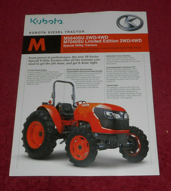 2008 Kubota M-Series Special Utility Diesel Tractors Advertising Sheet