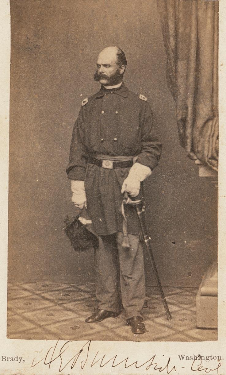 c. 1860's Gen. Ambrose Burnside SIGNED CDV Photo JSA CERTIFICATE MATHEW BRADY