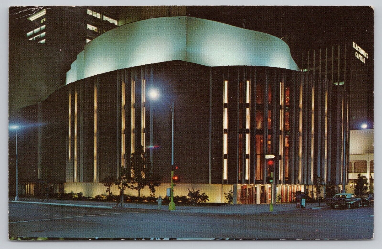 San Diego California, Civic Theater Night Lights, Vintage Postcard