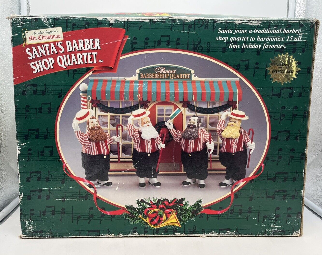 Vintage Mr. Christmas Santa’s Barber Shop Quartet Holiday Display Original 1999