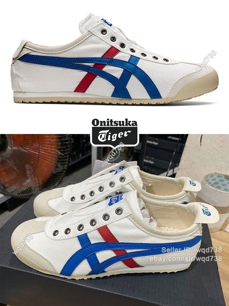 NEW Onitsuka Tiger Mexico 66 Slip-On Sneakers Unisex D3K0N-0143 White/Tricolor