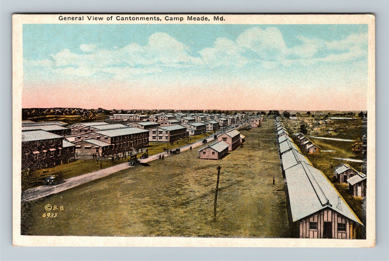 Camp Meade, MD-Maryland, General View Cantonments, Vintage Postcard
