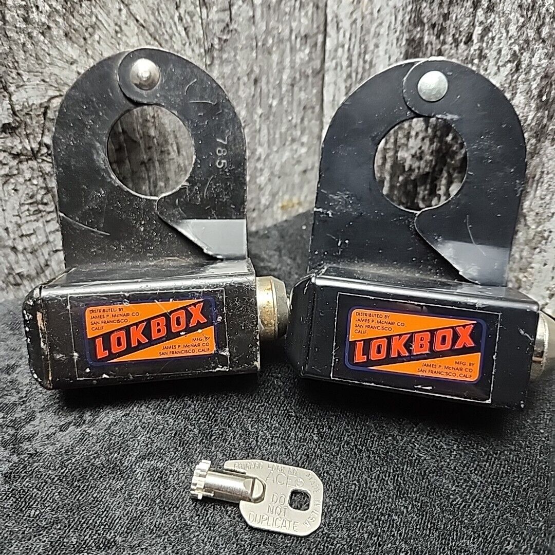 Lot of 2 Vintage BLACK Lokbox James P McNair CO 1938 Lockbox WITH KEY 