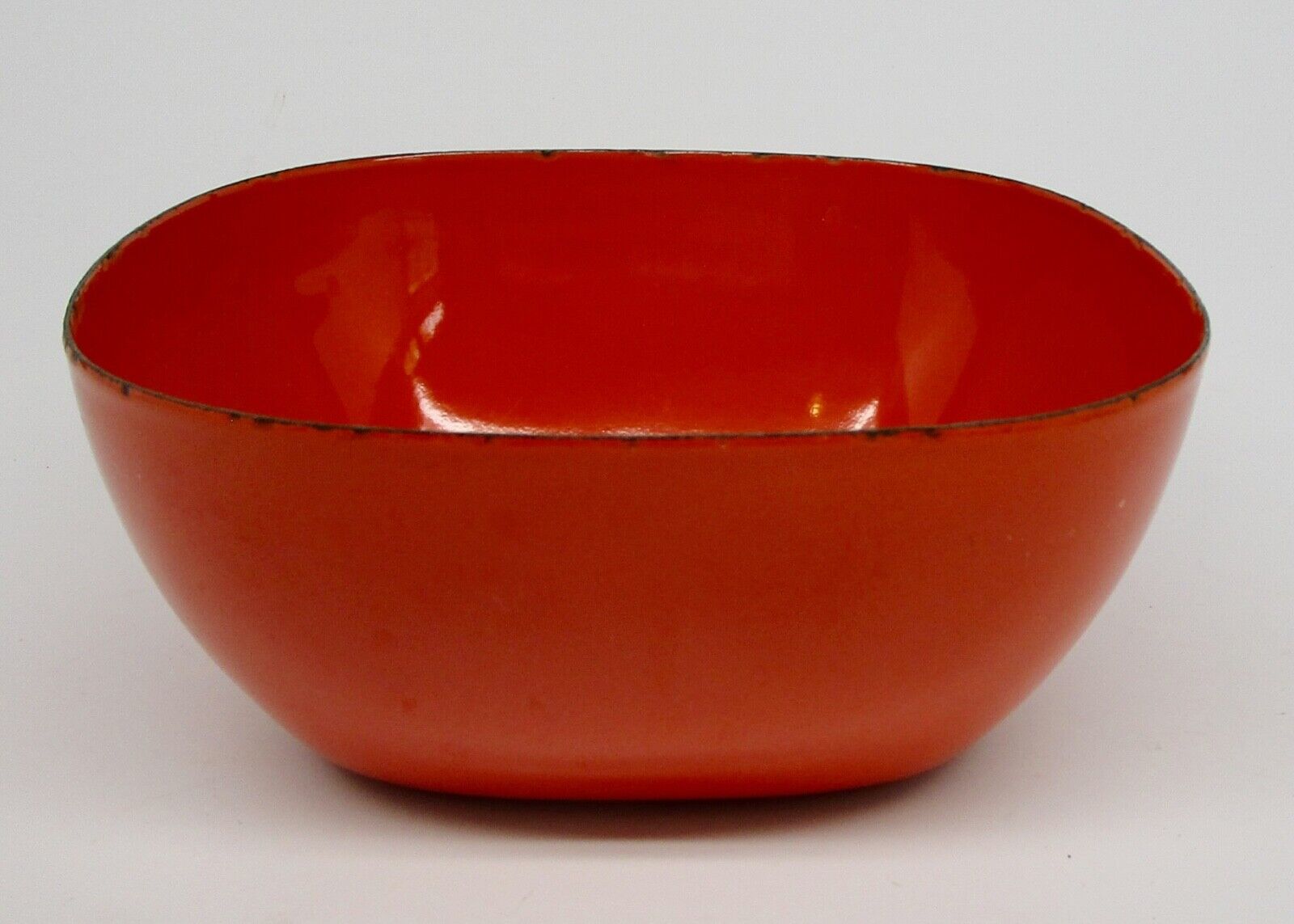 Vintage Catherineholm enamelware solid orange serving bowl Galloping Gourmet MCM