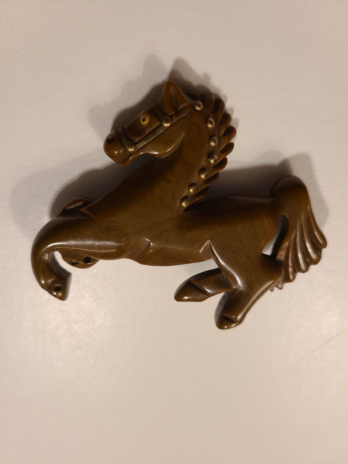 Antique 1930's Western Bakelite Horse Brooch  