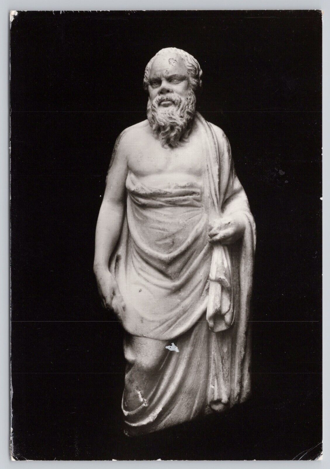 London England UK British Museum Socrates Statuette Vtg RPPC Real Photo Postcard