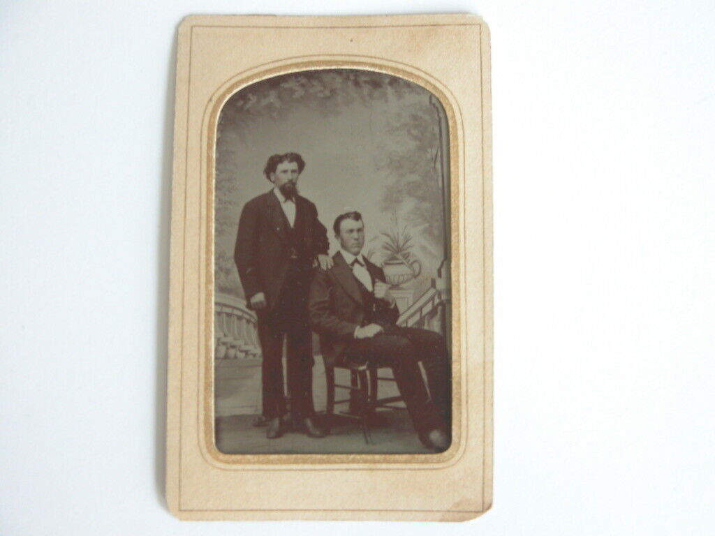 Antique 1890s Tintype Victorian Distinguished Gentlemen 
