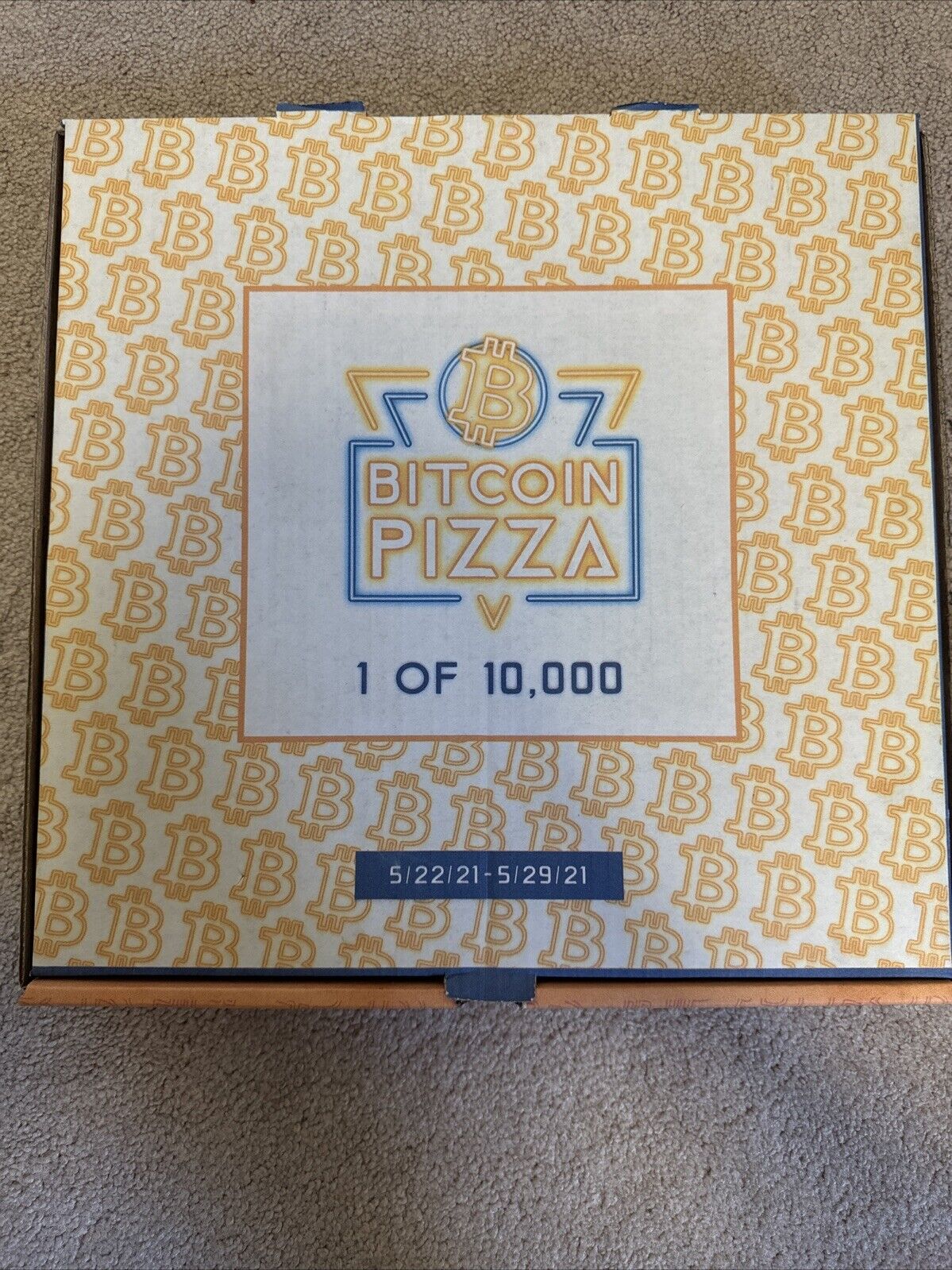 Bitcoin PIZZA Day Box (1 of 10,000) Rare - NYC - Cryptocurrency - Crypto
