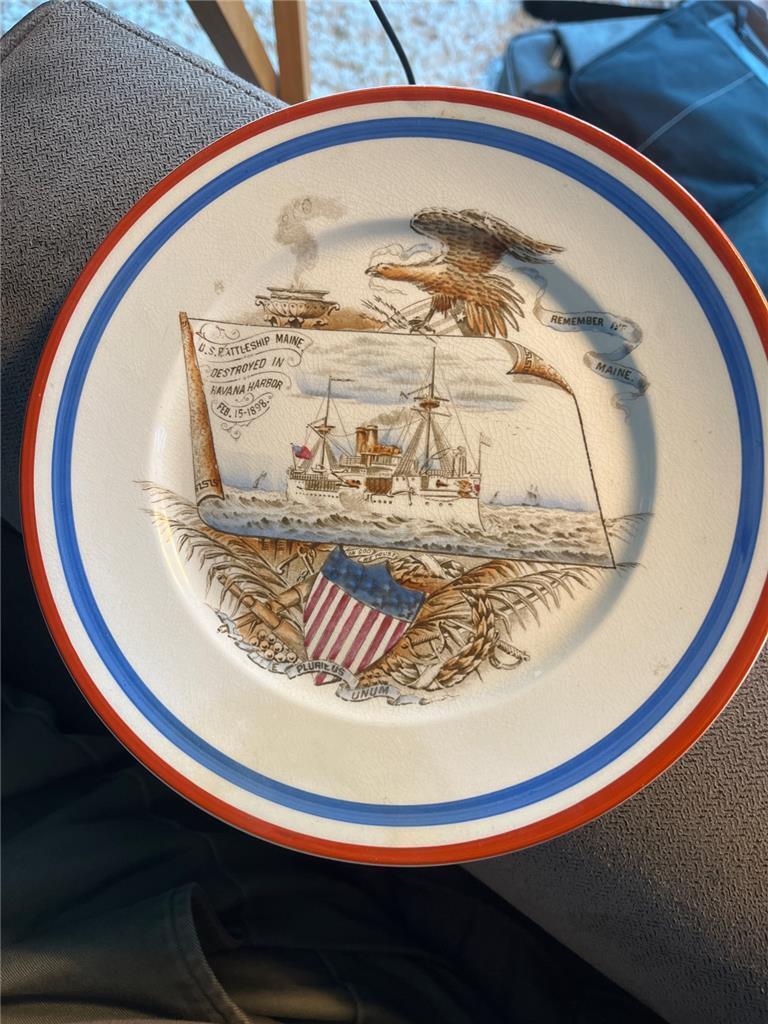 Spanish American War Edwin Bennet Remember the Maine Plate