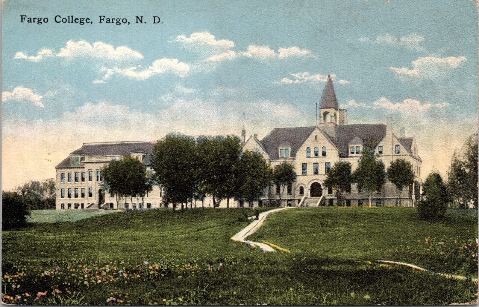 Fargo College, Fargo North Dakota - 1907-1915 divided back Postcard