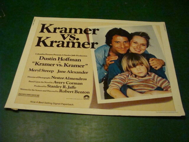 vintage Original 1/2 sheet poster: 1979 KRAMER VS. KRAMER dustin hoffman