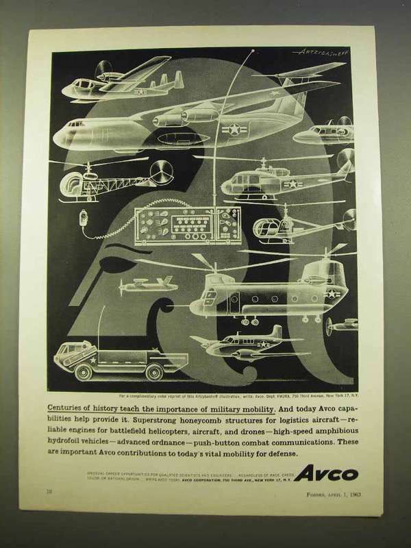 1963 Avco Ad - Artzybasheff Art - Centuries of History