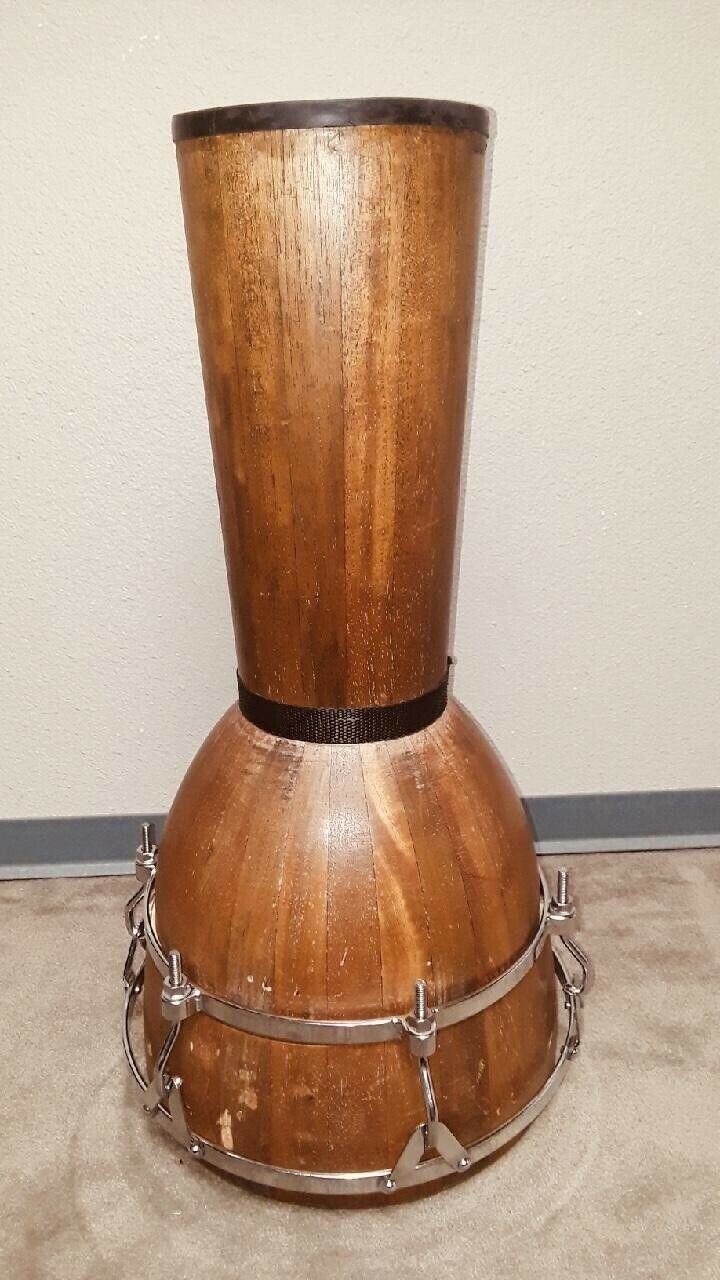 Used Barrel Staved Djembe 26 x 12.5 x 7 inches without head