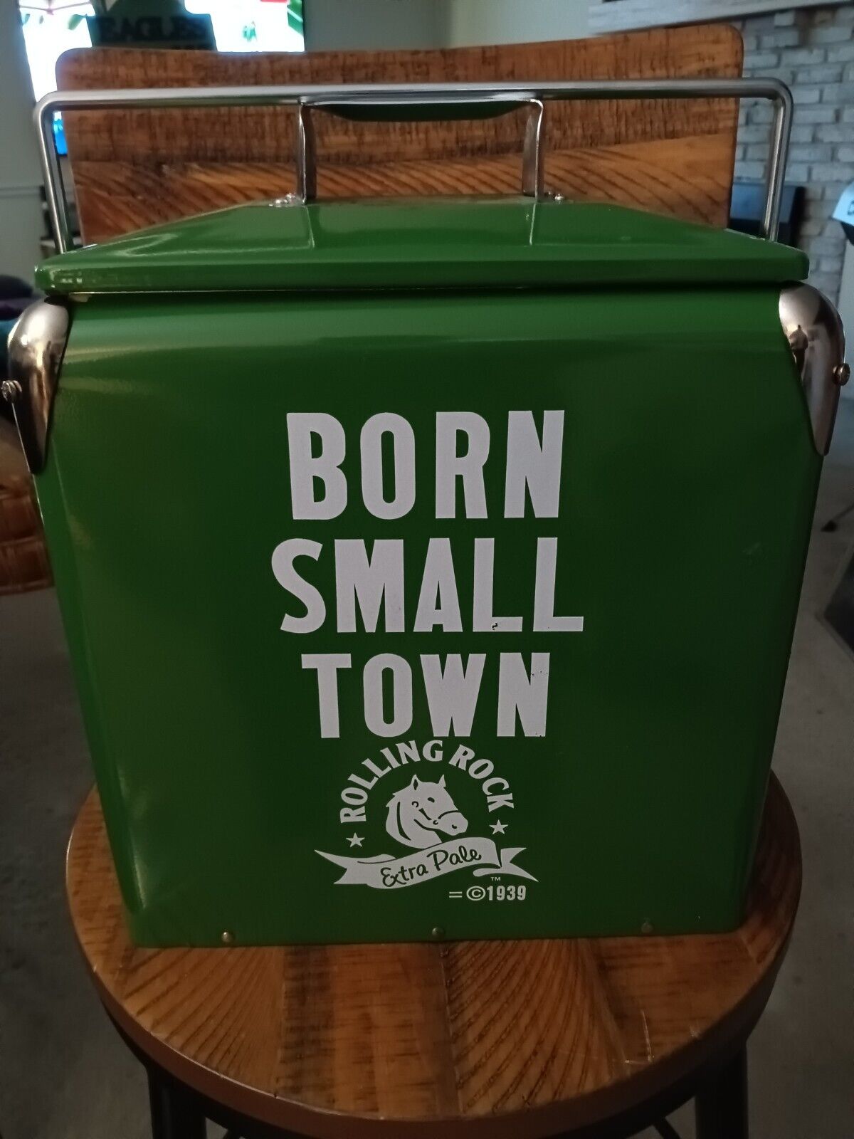 VINTAGE ROLLING ROCK BEER COOLER - BORN SMALL TOWN