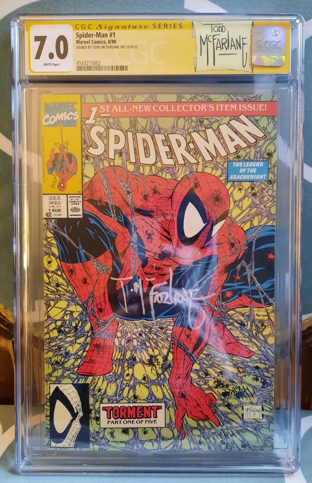 *Spider-Man #1 Green Polybag Variant 8/90 CGC SS 7.0 Signed By Todd McFarlane*
