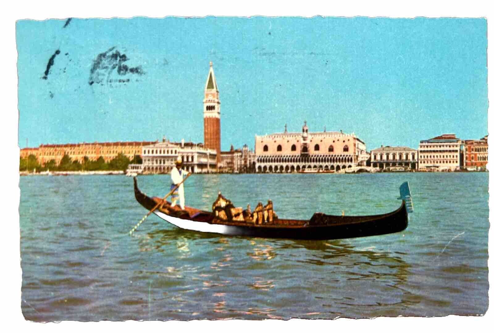 Gondola Venice Italy Vintage Postcard Posted