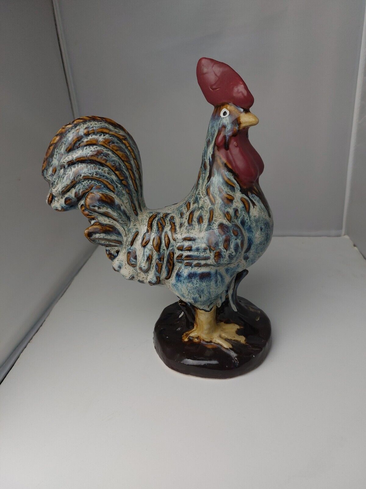 Vintage Large Ceramic Rooster Figurine 