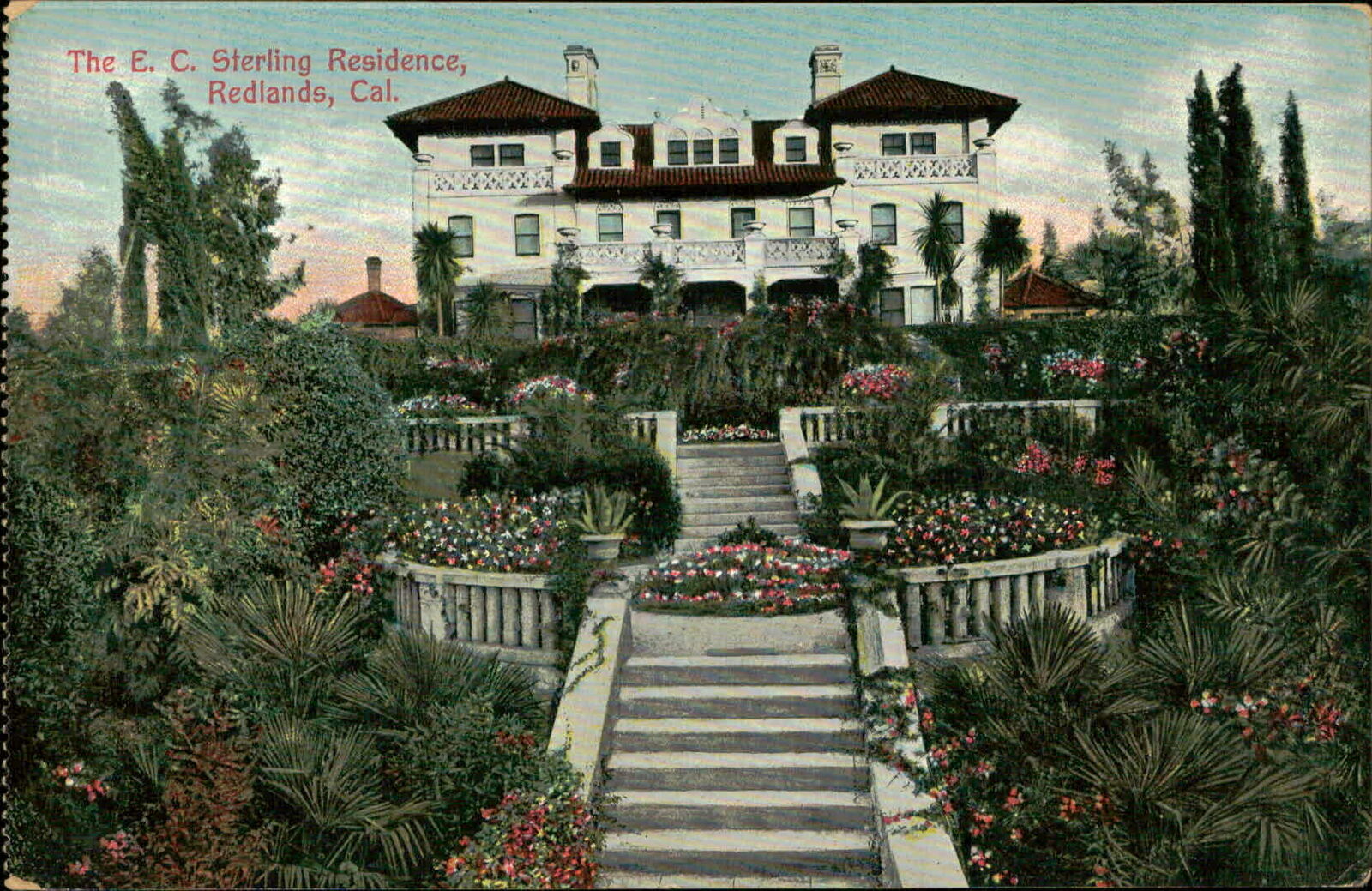 Postcard: The E. C. Sterling Residence, Redlands, Cal.
