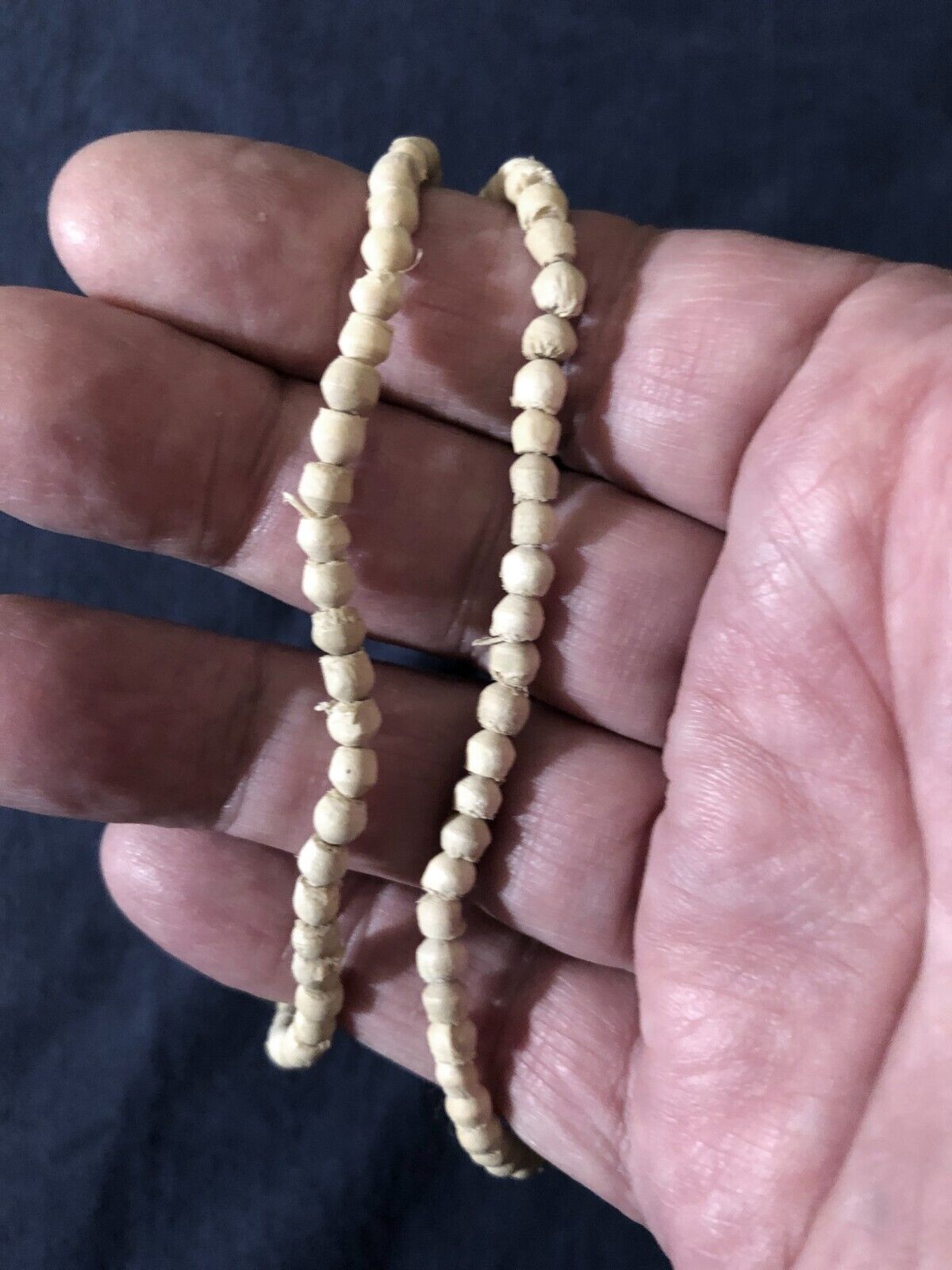 (2018) Very Small Tulsi Wood Japa Mala Prayer Beads, Rosary Beads, 1/8\
