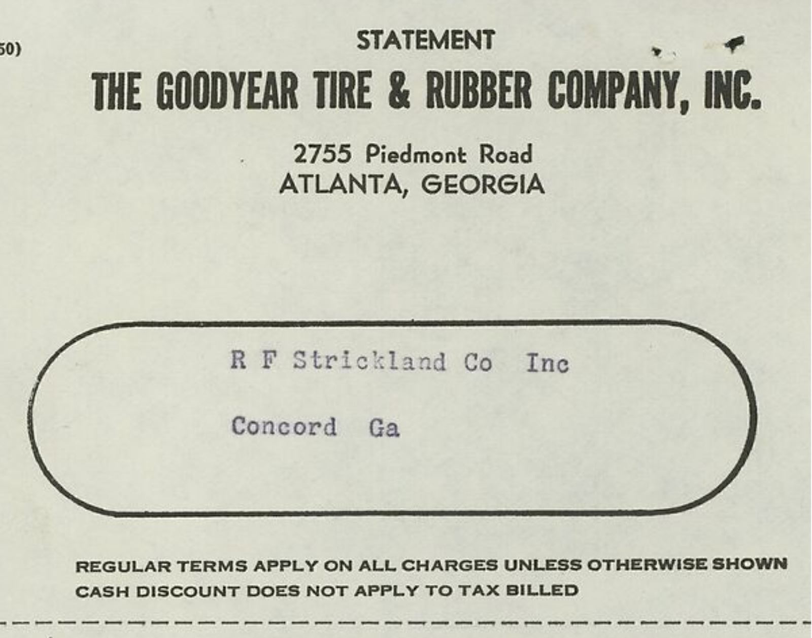 1956 Goodyear Tire & Rubber Company, Inc Piedmont Rd Atlanta GA Statement 413
